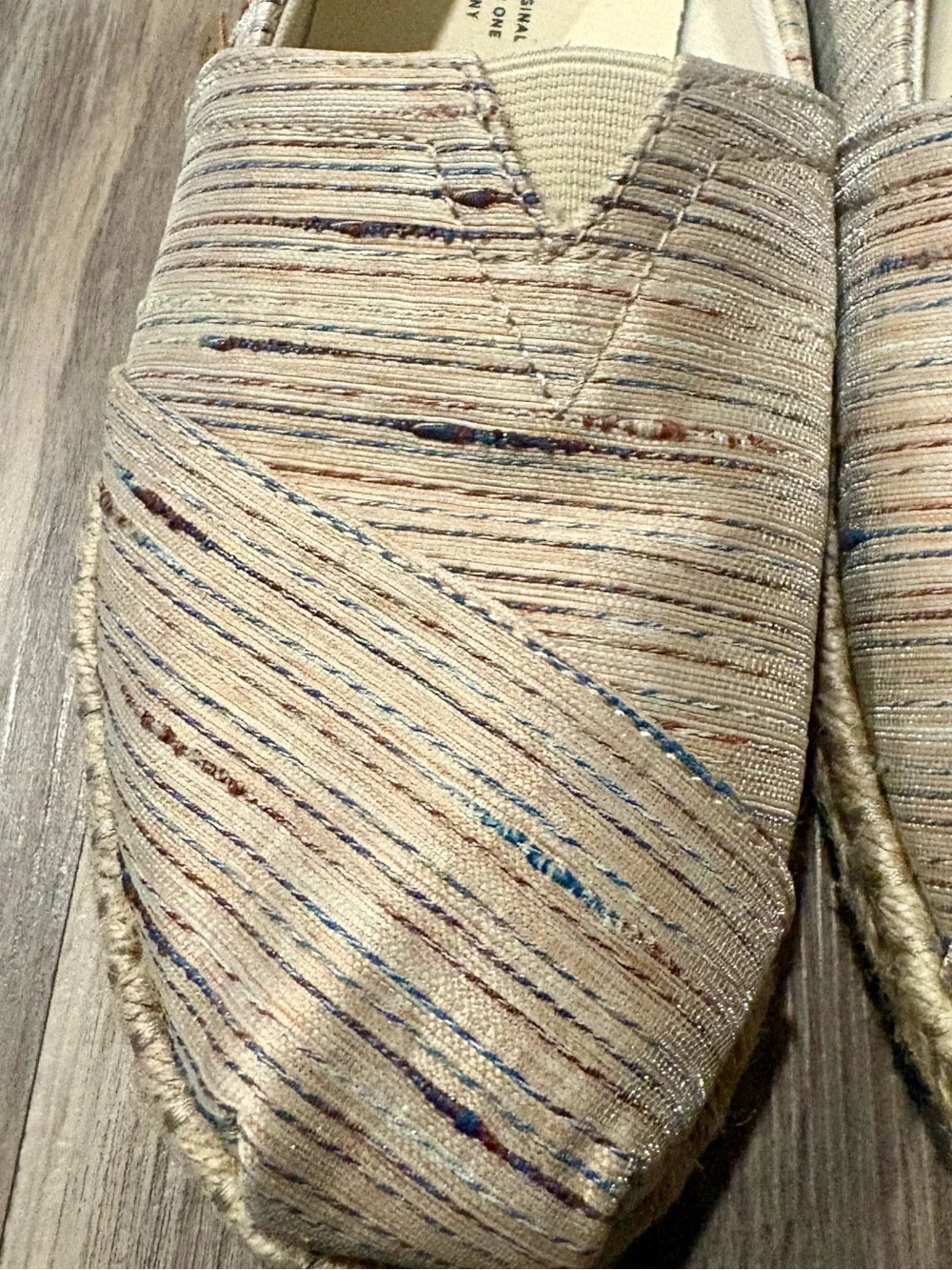 Toms Cream Multistripe Espadrille Slip-On Flats